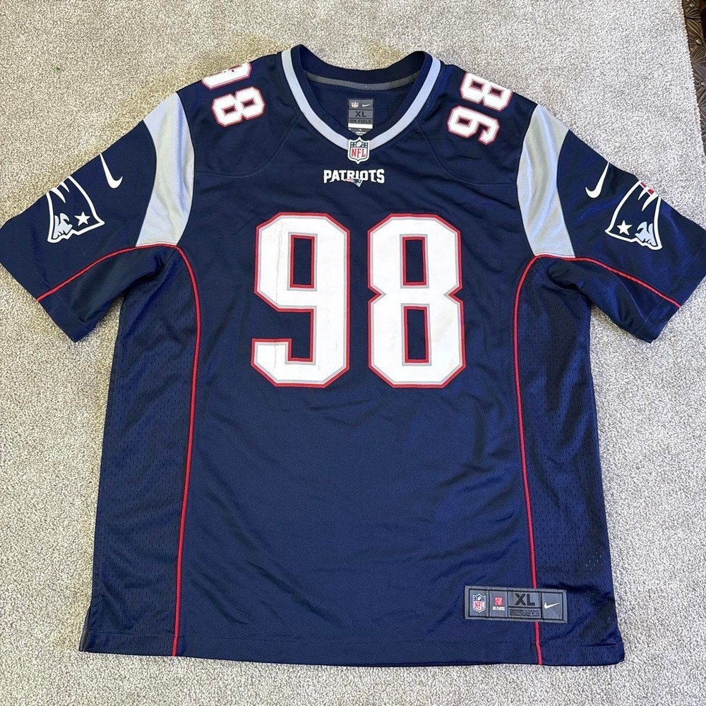 Trey Flowers #98 New England Patriots Nike Jersey Men's XL Navy NFL Football